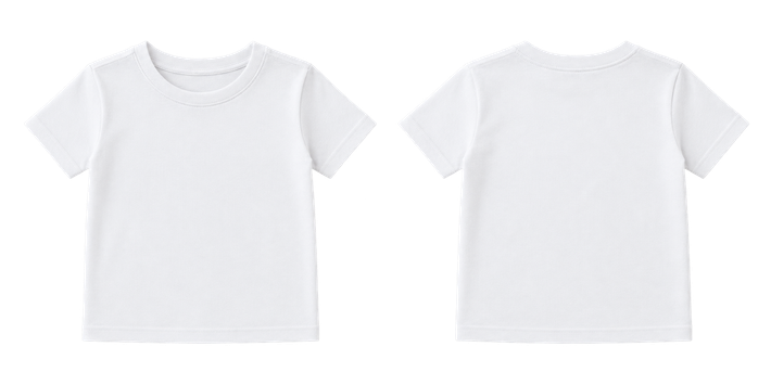Kids T-shirt in white, front and back