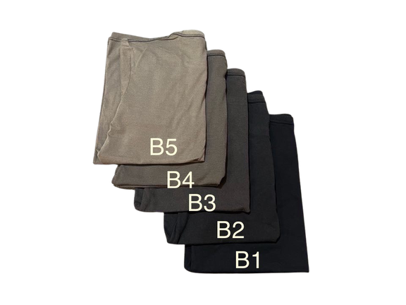 Vintage wash tones B1 to B5, folded in a stack